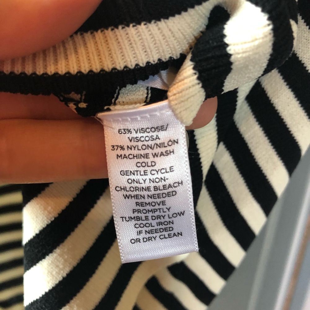 NWT Loft one shoulder top in black & white striped - Picture 4 of 4